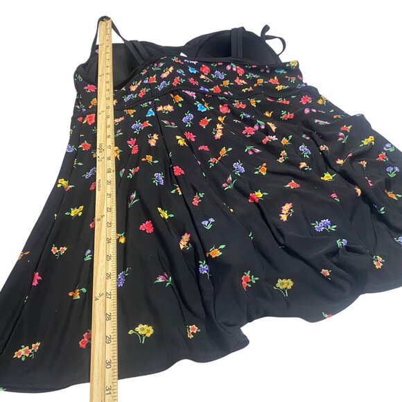 St. Johns Bay Black Floral Tankini Swim Suit Size 24W One Piece‎ Plus Size Skirt - Picture 11 of 12
